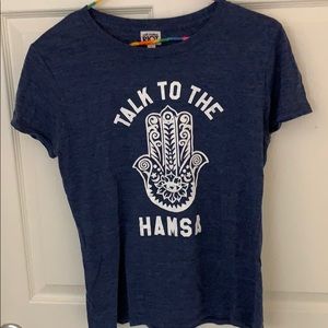 Suburban RIOT talk to the hamsa blue T-shirt